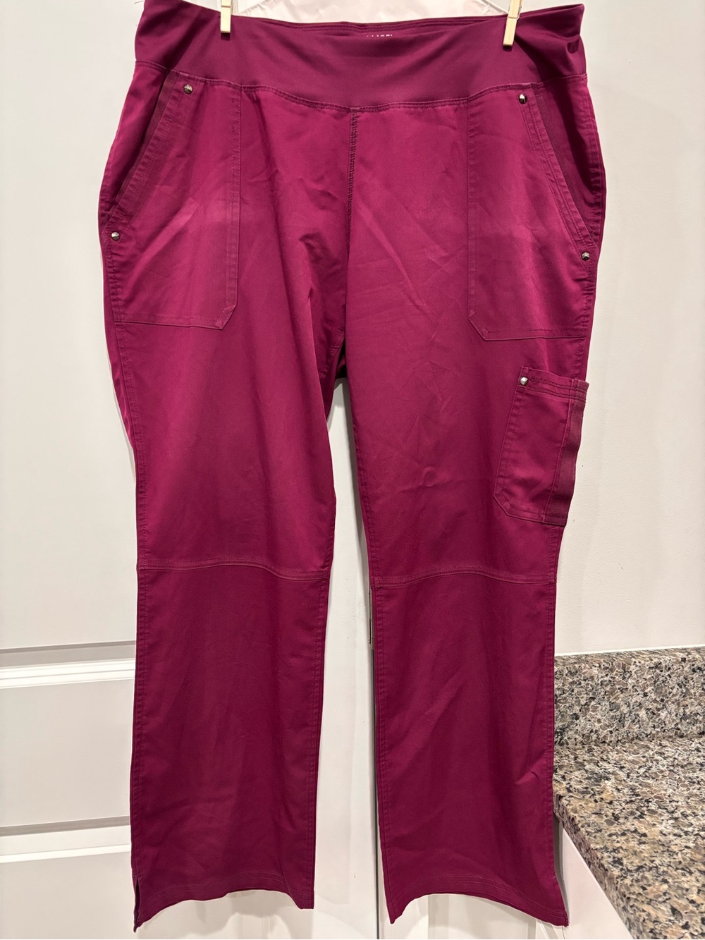 Women's Stretch Utility Pants in Berry - Unknown Brand